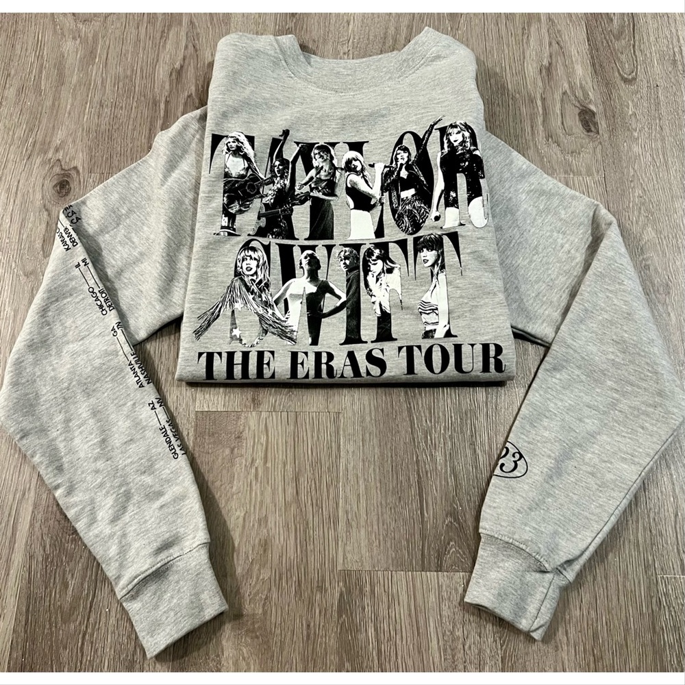 Taylor Swift Light Gray The Eras Tour 2023 Crewneck Sweatshirt